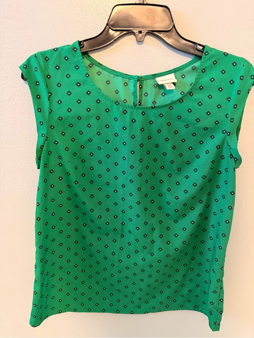 Merona Green Sleeveless Dot-Print Camisole